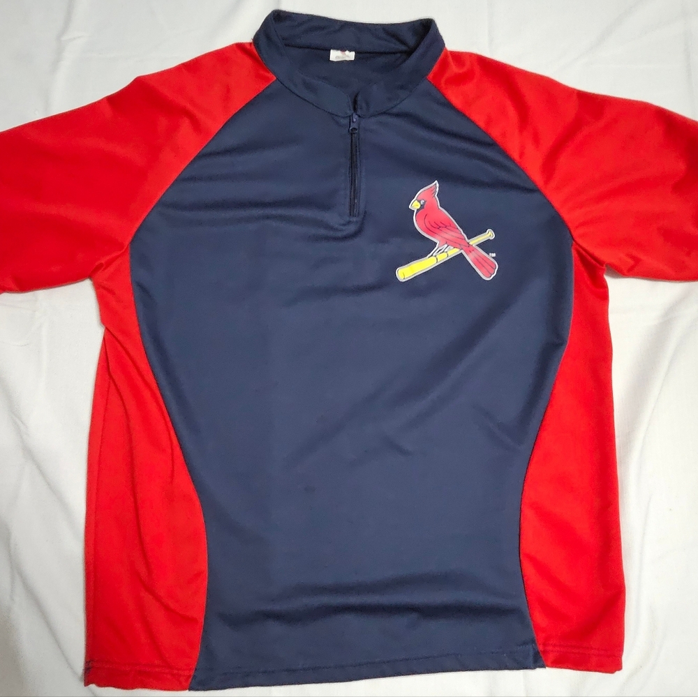 St Louis Cardinals Baseball Jersey Pullover SGA Batting Practice 1/4 Zip Size XL